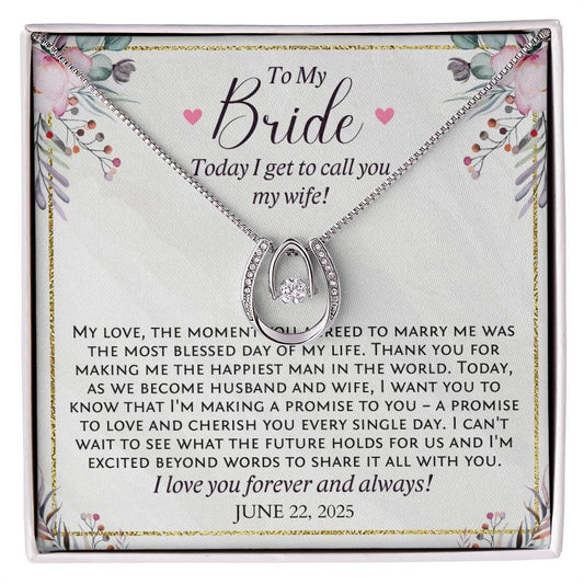 To My Bride, Wedding Gift for Bride, Personalized with Your Wedding Day