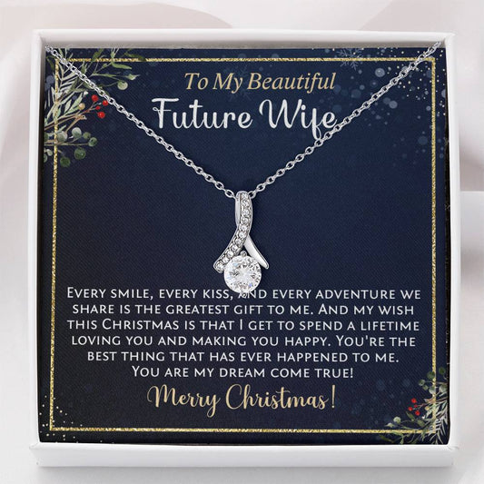 Promise necklace with message card. Christmas present for fiancée.