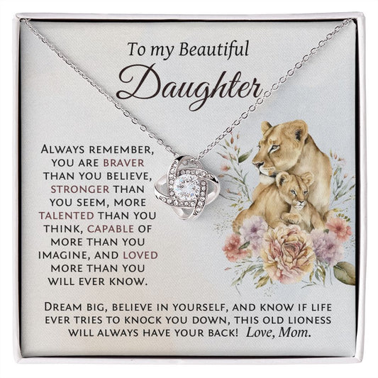 Daughter Necklace Gift from Mom, This Old Lioness, Mother To Daughter Gift