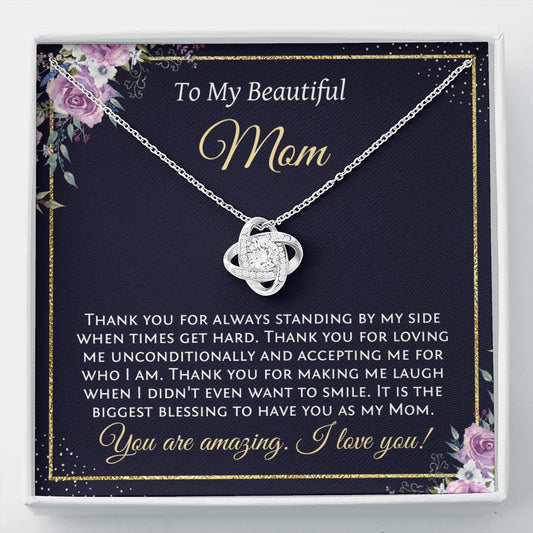 Mom Gift From Daughter, Gift from Son, Thank You Necklace, Mother's Day Gift for Mom